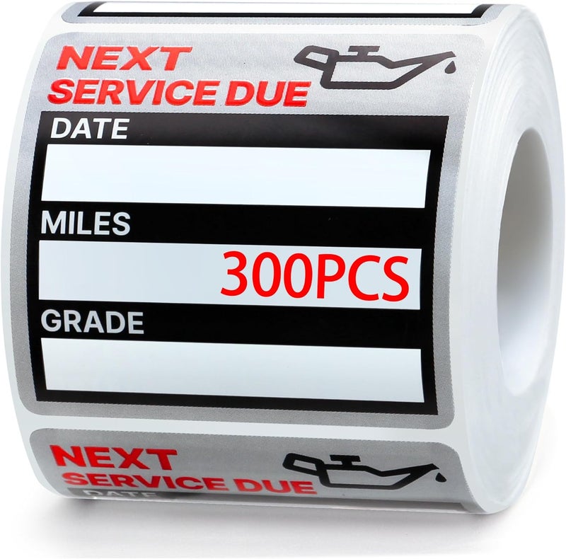 GUEER for Oil Change Stickers Vinyl 300 Pcs 2”x 2” Service Black Stickers, Easy to Write on, Easy to Peel with No Residue (Red) - Image 1